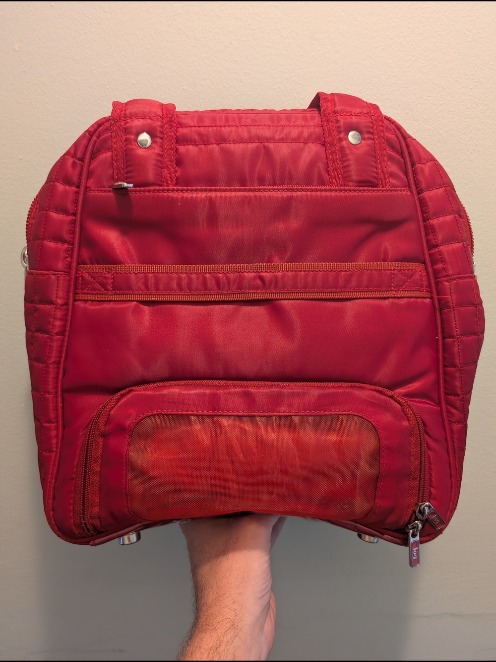 Lug Puddle Jumper Quilted Travel Tote Bag - Crimson Red (Mint Condition!) - Picture 2 of 10